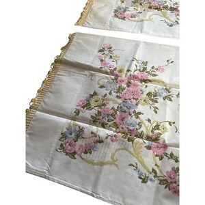 Beautiful Vintage percale Floral Pillowcases with hand embr/chrochet edges